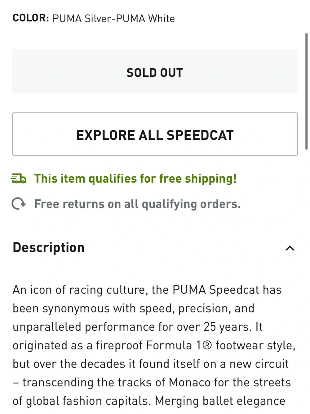 Puma Speedcat OG Ballet Sneakers Silver White Flats Womens Shoes 8.5 NEW NWT